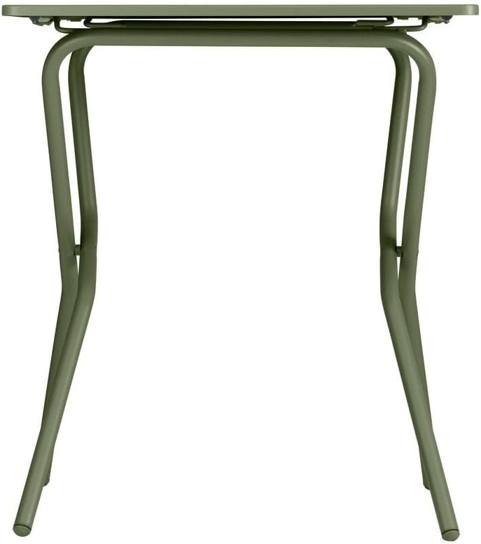 Lafuma Balcony II Colorblock Steel Compact Square Folding Multipurpose Accent Table for Outdoor Backyard Patios and Decks, Moss