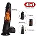 Adult Relaxing Toy 9.4 Inch Realistic Silicone Dick Wand 6 Vibration Modes and 3 Thrusting with Strong Suction Cup for Hands-Free Play - 05B2b