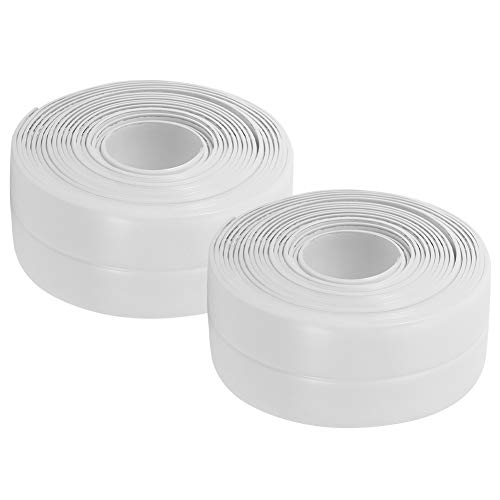 Tira de sellado blanca para espacios de esquina en el inodoro y encimeras de cocina