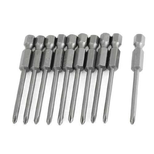 Uxcell a13110200ux0512 65mm Long PH1 Phillips Cross Head Magnetic Power Driver Bits (Pack of 10)