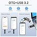 Vansuny 256GB Type C Flash Drive Upgraded 450MB/s USB 3.2 High Speed Flash Drive 2 in 1 OTG USB A + Type C Dual Thumb Drive with Keychain for Android