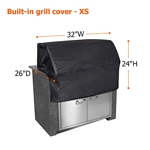 iCOVER 32 inch Built-in Grill Cover Heavy Duty Waterproof Barbeque Grills Covers with Air Vent-32''(W) × 26''(D) × 24''(H)