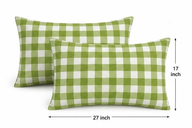 Image of 210 TC Premium Glace Cotton Comfort Elegent Design Bedsheet with Pillow Cover - Ultra Soft Cotton King Bed Sheet for Daily Comfort - GreenCheck Elegent 72x78x10 Inche