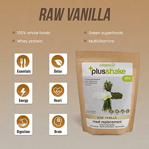 Greens+ Plusshake Vanilla Whey Protein And Organic Green Superfood | Grass Fed | 27G, 1.5 Lb Bag #TOP6