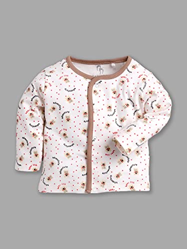 Image of Baby GO Baby Boys & Baby Girls 100% Cotton Full Sleeve Front Open T-Shirt Pack of 3 | Soft Breathable Infant Clothing with Snap Buttons | Printed Newborn Baby Wear Daily Use
