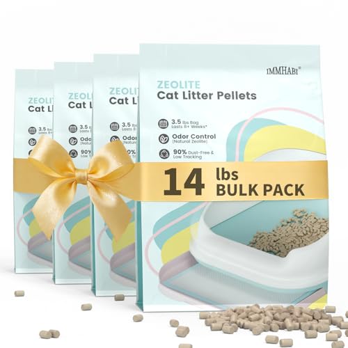 Generic Cat Litter Pellets 14 lbs(3.5lbs4) Generic Litter Refills Exclusively for Dual-Layer Litter Box Systems Dehydrating Pellets Zeolite Long-Lasting Odor Control Non-climping