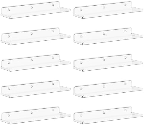 Lifewit Floating Shelves for Wall, Acrylic Display Shelf Wall Mou...