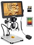 Leipan 7-inch LCD Digital Microscope, 1200X 16MP Coin Magnification,1080P HD Video Microscope for Adult, Wired Remote, Compatible with Windows/Mac OS, Includes 32GB SD Card, DM9 with 12 Slides Kits
