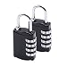2 Pack Combination Lock, SCYA 4 Digit Pack Padlock Set for School, Employee, Gym & Sports Locker, Case, Toolbox, Fence, Hasp Cabinet Storage Locks - Zinc Alloy - Anti Rust - Weather Proof(Black)