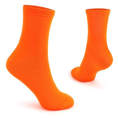 The Glowhouse Calcetines de peluche neón para hombre, estilo Rock N Roll de los años 60, 70, 80, naranja, 6-11