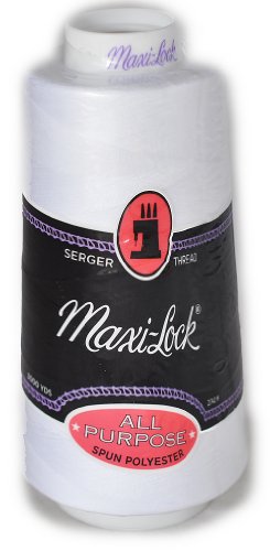 Maxi-Lock White Serger Thread, 3000 Yard Cone by MAXI LOCK