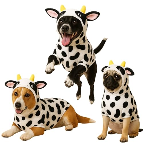 Fantasia de Vaca para Cachorro e Gato Roupa Pet (Grande (L))