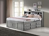 Discovery World Furniture Captain Bed with 12 Drawers (Charcoal, Queen (U.S. Standard))