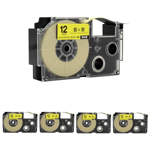 �J�V�I�p �l�[�������h XR-12YW XR-12GYW 12mm ���e�[�v ������ ���S�� 5�Z�b�g �݊��e�[�v ���x�� �e�[�v�J�[�g���b�W �l�[�������h�e�[�v�Ή� KL-LE900-TA KL-LE900-KR KL-LE900 KL-V460 KL