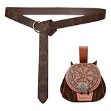 VPB 2 Piezas Bolso de Cinturón Retro,Cinturón Medieval con Bolso,cinturón Vikingo,Disfraz Vikingo Hombre Mujer,para el Renacimiento Cosplay