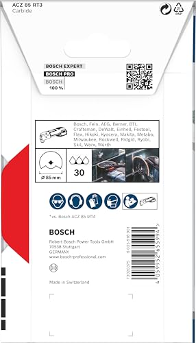 Bosch 1x PRO Multi Material ACZ 85 RT3 Blatt für Multifunktionswerkzeuge (für Mörtel, Porenbeton, Ø 85 mm, Professional Zubehör Multifunktionswerkzeug)