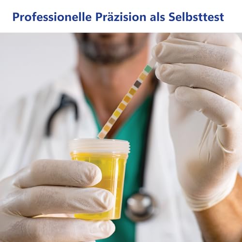 100x LuxmedIQ Urin Teststreifen - 10 Parameter Harnteststreifen - Teste auf Harnwegsinfektionen, Blasenentzündungen, Säure-Base Haushalt, Ketose, Diabetes, Leber- & Nierenerkrankungen, Blut im Urin