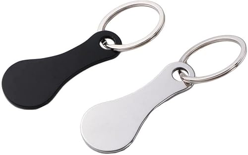 Miniatura 5 de Trolley Tokens Llavero de acero inoxidable Titular de la moneda del carrito de compras Llavero Token Llavero de cerveza Bolsa colgante