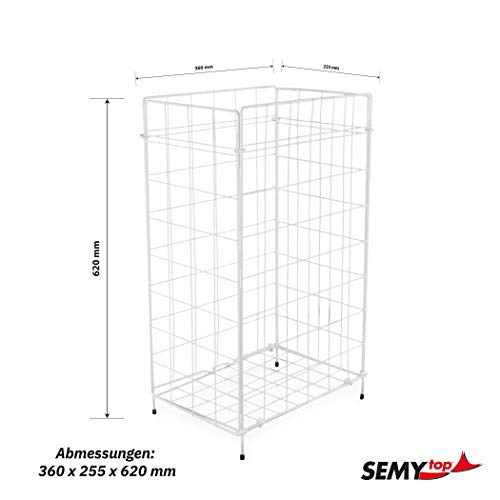 SemyTop ST-88450 Metal Coated Folding Bin, White, 120 Litres Capacity - Image 4