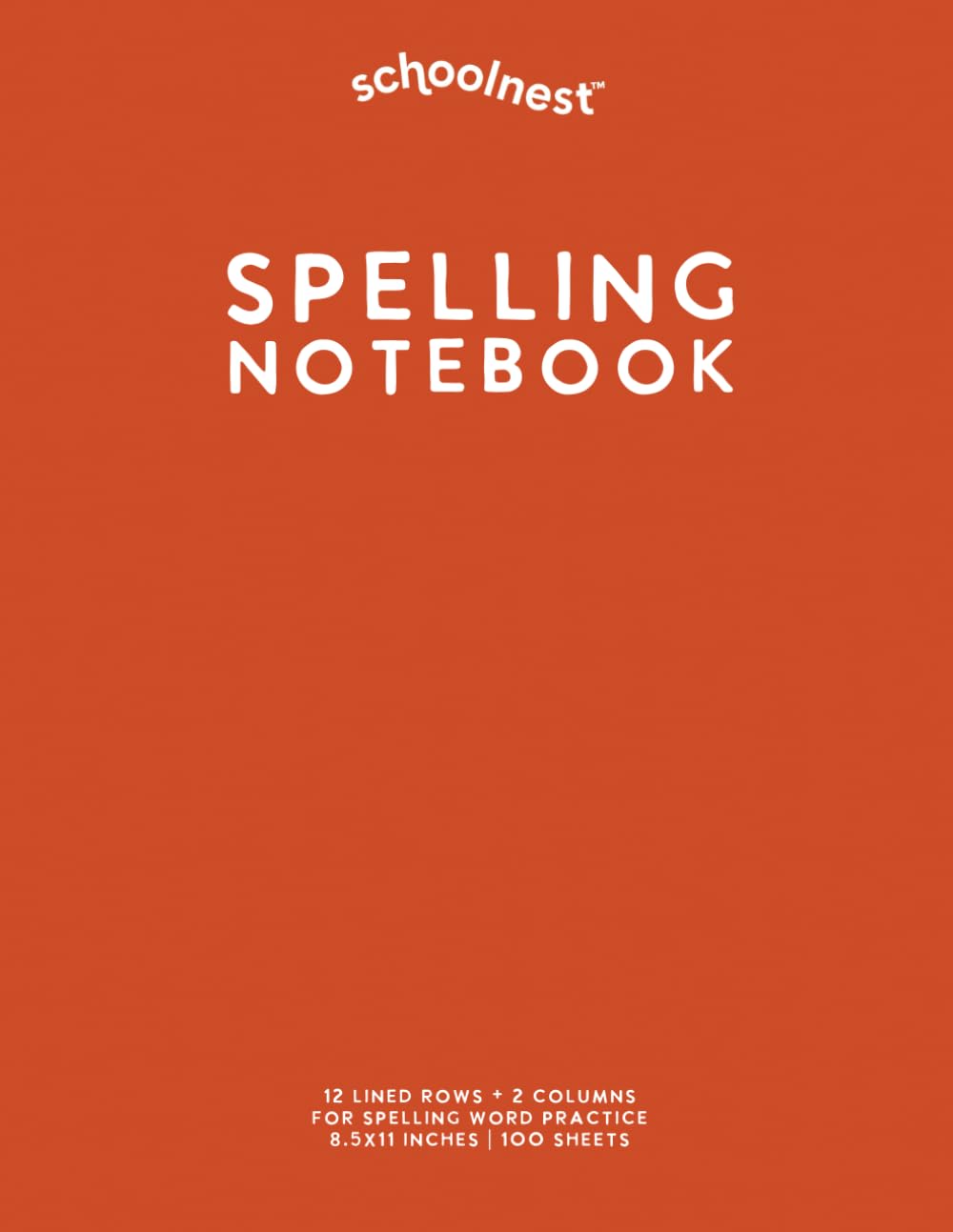 Spelling Notebook: Orange Softcover Journal for Spelling Words