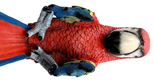 Ebros Gift Tropical Rio Rainforest Red Scarlet Macaw Parrot Wine Bottle Holder Caddy Figurine 10.25" Long Kitchen Dining Party Hosting Decor Statue Of South American Evergreen Forest Birds #TOP4