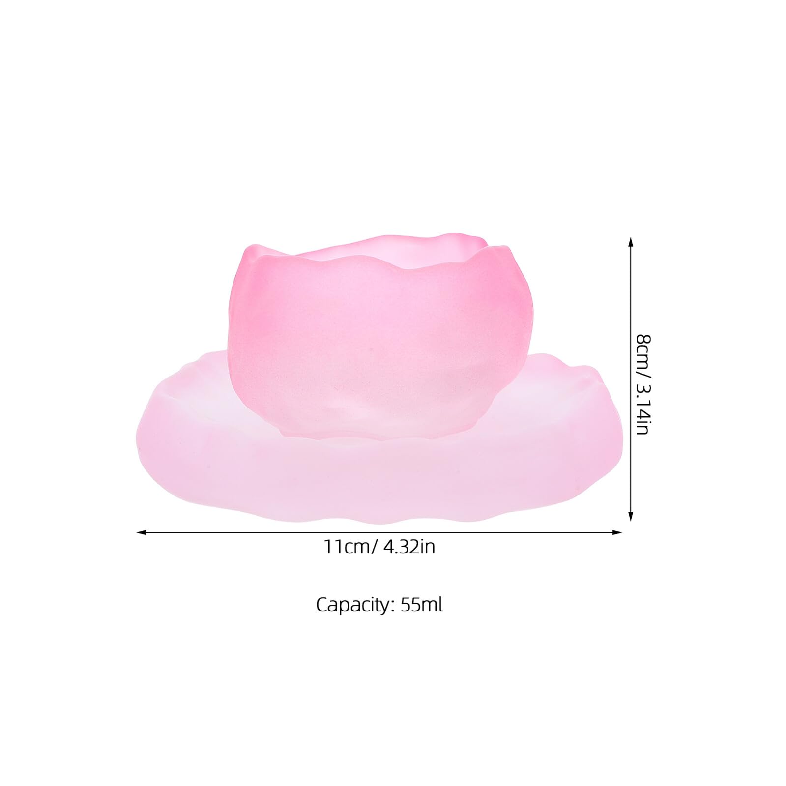LABRIMP 2 Juegos Taza de Té de Vidrio Resistente al Calor con Platillo Juego de Japonés Rosa y Copa Artesanal para Infusiones Kung Fu para Café y Té Diario