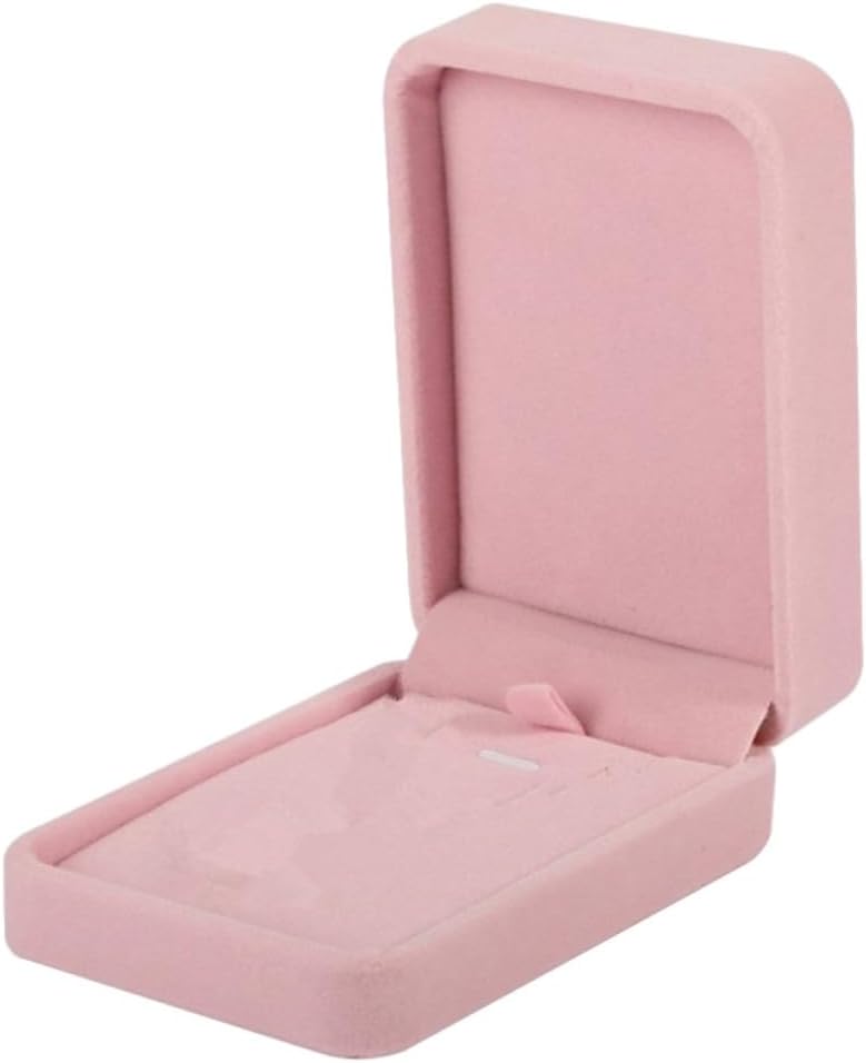 2pcs Pink Lint Pendant Case Jewelry Box Display Organizer
