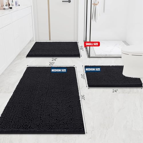 Smiry Luxury Chenille Bath Rug 24''X16'', Extra Soft And Absorbent Shaggy Bathroom Mat Rugs thumb #1