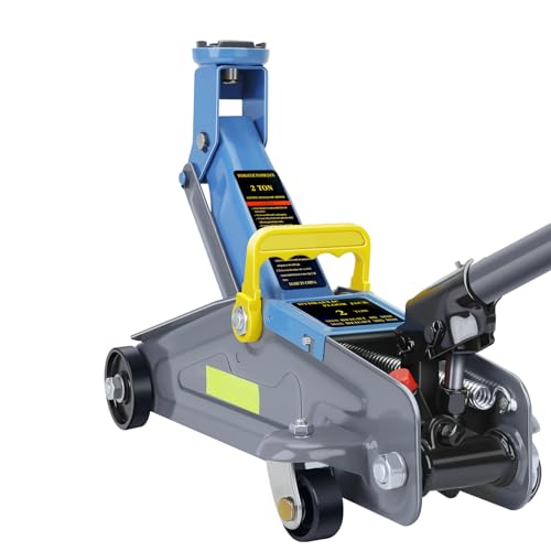Larbanke 2T Floor Jack with Quick Lifting Range of 5.11-13 inches, Portable Hydraulic Floor Jack with Reflective Strip Suitable for Night Use, 6600 pounds Car Jack Suitable for Various Vehicle Models