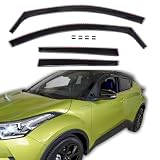 J&J AUTOMOTIVE GP Windabweiser passend für Toyota C-HR 5-Türer 2016-2023 4tlg, Vorne und Hinten Regenabweiser Passform Getönt Schwarz
