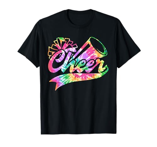 Tie Dye Animadora Paz Amor Cheer for Cheerleader Cute Camiseta