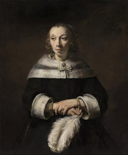 Impression Toile Rembrandt Portrait de Dame, Toile Moderne Haute Définition 60x90