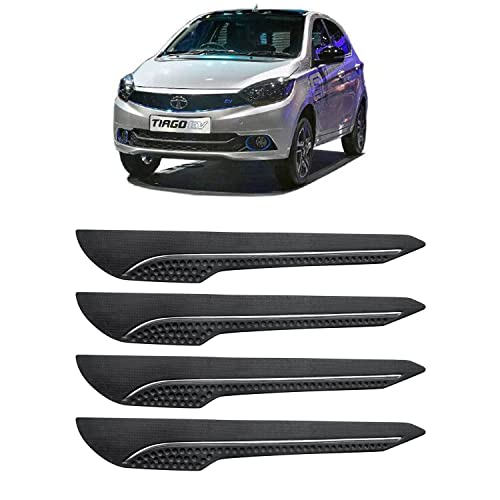Image of AOSIS-Car Bumper Protector /Bumper Guard for Tata Tiago EV with Single Chrome Stripe (4-Pcs)