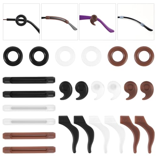 Qianyu 12 pares de retentores de óculos de silicone macio, antiderrapante, confortável, elástico, ma