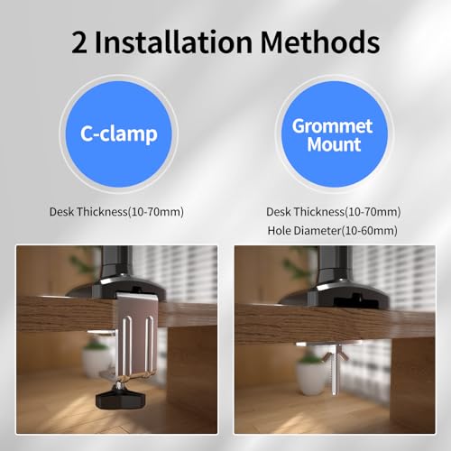 suptek Monitor Halterung für 13-32 Zoll LED LCD Bildschirm bis zu 9 kg, Monitor Arm mit Gasfeder, 360° Drehbar Höhenverstellbar Schwenkbar Neigbar, Monitorhalterung VESA 75x75/100x100 mm, MD01A