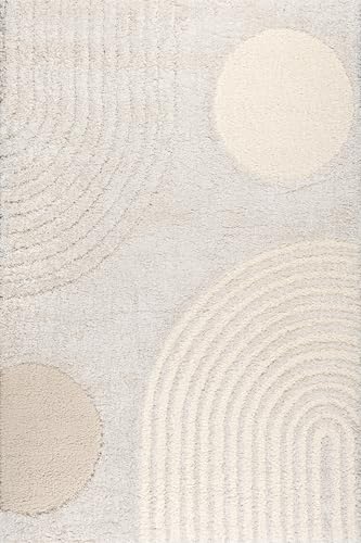 Tapete nuLOOM Gloria Abstract Shag 9'x12' Beige miniatura 3