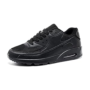 Turnschuhe Herren Sportschuhe Damen Laufschuhe Mit Dämpfung Straßenlaufschuhe Sneakers Fitness Schuhe Fashion Atmungsaktiv Leichte Schwarz EU36-47