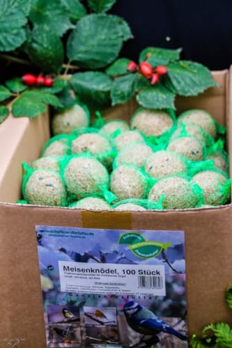 Anhaltiner Meisenknödel mit Netz 100 Stück Premiumfutter Meisenfutter eigene Herstellung in Deutschland im Familienbetrieb frisch produziert