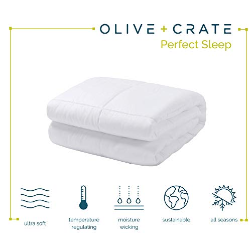 Olive + Crate Cooling Eucalyptus Comforter Tencel Fiber Down Alternative Queen Size | Cool Sleep Will Be A Breeze For Hot Sleepers | Temperature Regulating Cool To The Touch Like Our Sheet Sets #TOP3