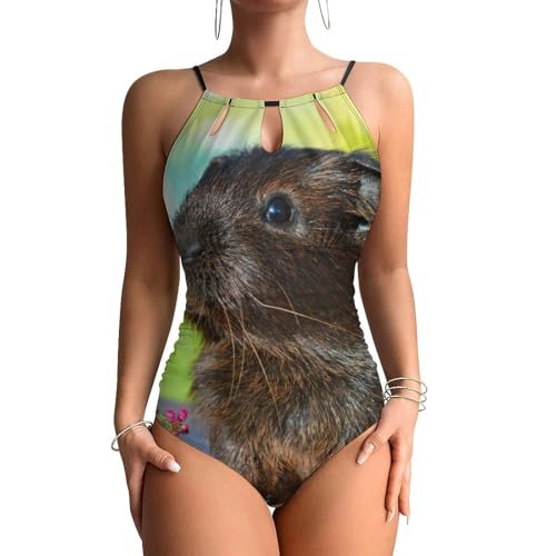 Maillot de bain une pièce cochon d'inde effet ventre plat pour femme