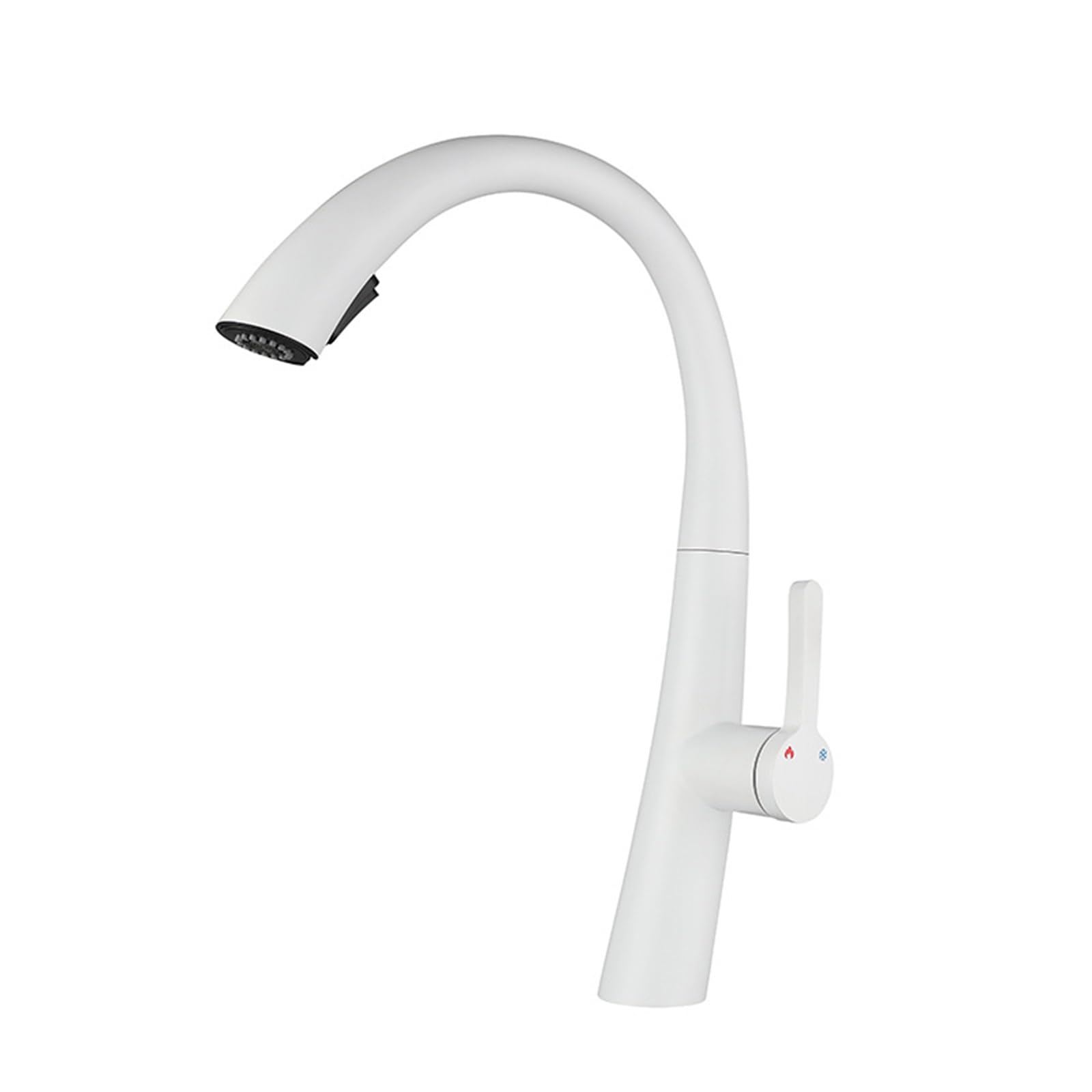 ZQFHSX Kitchen Faucets with Pull Out Spray Stainless Steel Hot and Cold Water Sink Faucet 360° Rotation Faucet-White