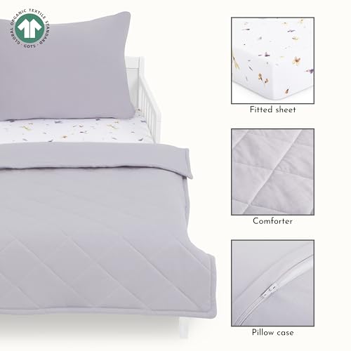 Image of Evolur Be Wild 3 Piece Toddler Bedding Set, Super Soft and Breathable Toddler Bedding, Machine Washable, Includes Fitted Sheet, Comforter and Pillow Case