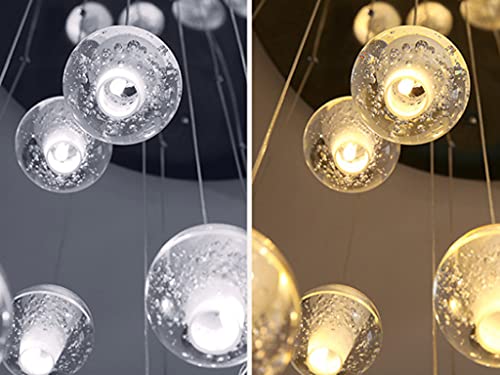 Plafond light boule de cristal LED et lustre chic à hauteur réglable