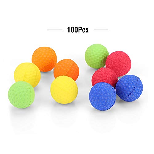 Bola de bala macia ZJchao, 100 peças, bolas de bala macias coloridas para refil de armas Rival Zeus