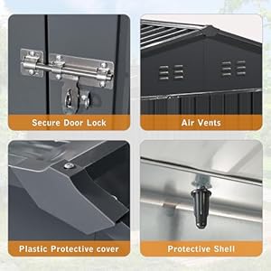 Ball & Cast Outdoor Sheds 6x8 FT Metal Anti-Corrosion Utility Tool House with Lockable Door & Shutter Vents,Waterproof Storage Garden Store Cabinet for Backyard Lawn Patio,Grey Ball Cast Outdoor Sheds 6×8 FT Metal Anti Corrosion Utility Tool House with Lockable Door Shutter VentsWaterproof Storage Garden Store Cabinet for Backyard Lawn PatioGrey