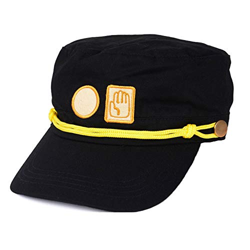 KidAc Gorra De Béisbol Ajustable Jojos Bizarre Adventure Comic Kujo Jotaro Cosplay Prop Hat Gorra Negra Bordada Cover
