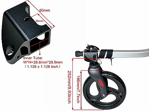 Bike Trailer Stroller Kit Compatible with Burley Bike Trailers Compatible with All Square Tow Arm Burley Trailer (Single Wheel)