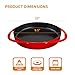 Bruntmor 9.5-Inch Red Enameled Cast Iron Pan - Oven Safe Deep Dish Pizza Pan with Dual Handles - Pie Dish for Baking - Even Heat Distribution - Durable Nonstick Enamel Finish for Versatile Cooking