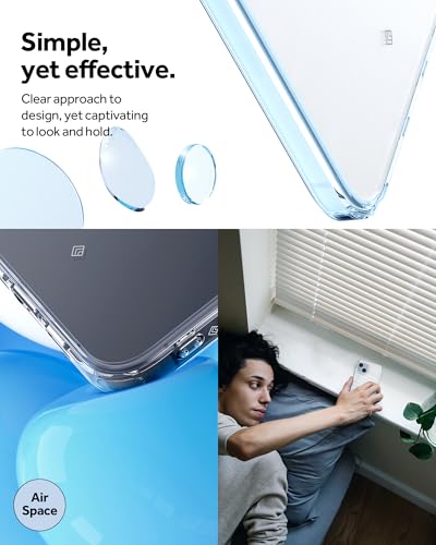 Image of Spigen Caseology Quartz Crystal Back Cover Case for iPhone 15, Clear Transparent, Slim Frame - Polycarbonate + TPU | Crystal Blue
