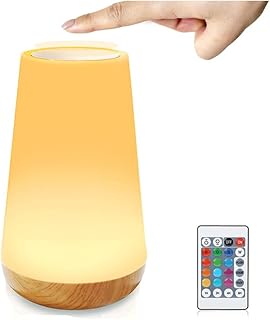 Lampe de table moderne avec batterie rechargeable, RANJIMA Lampe de table, lumière nocturne LED pour dortoir, salle de séjour, chambre pour enfants, bureau, chambre à coucher RVB pour camping